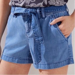 NWT -- LOFT Chambray Tie Waist Shorts - Size SMALL